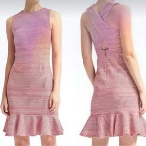 Banana Republic Jacquard Criss Cross Back Midi Dress bodycon peplum red